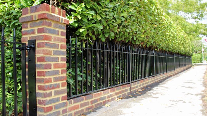 galvanized and powder Westminster style railings to front of boundary