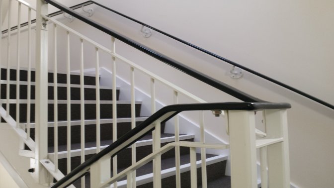 galvanized and powder coated stair core railings with handrail