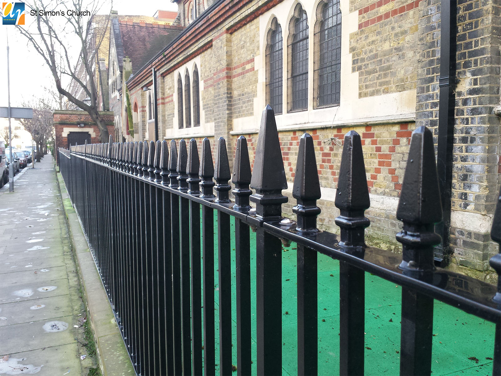 St. Simon's Church Kennington metal railings